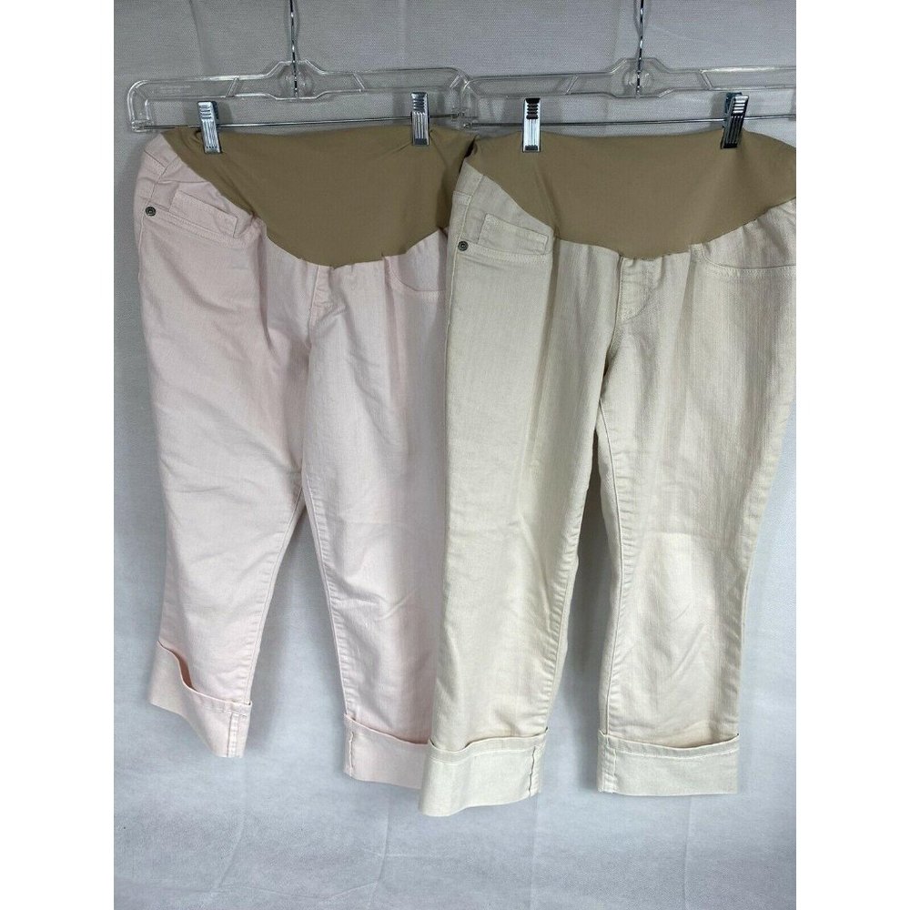 2 Size Medium Motherhood Maternity Pants Capris Li